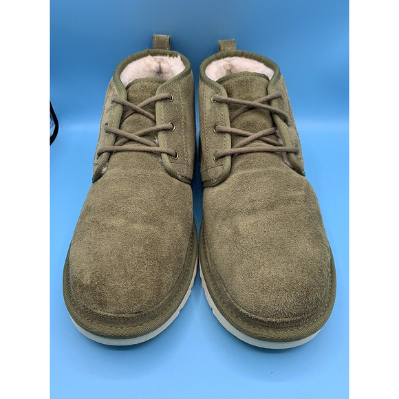 UGG NEUMEL Olive Green Suede Shearling Lace-Up Chukka Boots 3236 Men\'s Size 12 main image 9